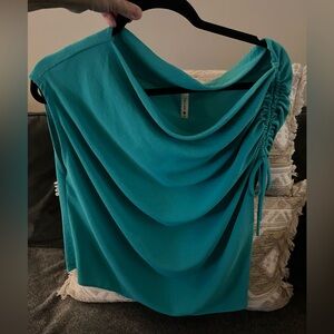 Tyche size S Gorgeous Teal Draped Top